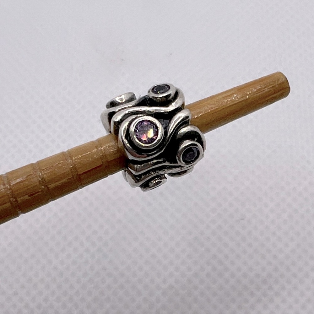 Authentic Pandora Ocean Wave Purple CZ 925